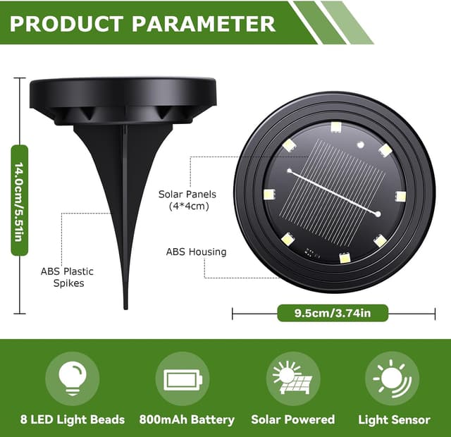 Thumbnail 6 de NIBSHOOM 8 Luces Solares LED Exteriores 🌞 para Jardín y Terraza