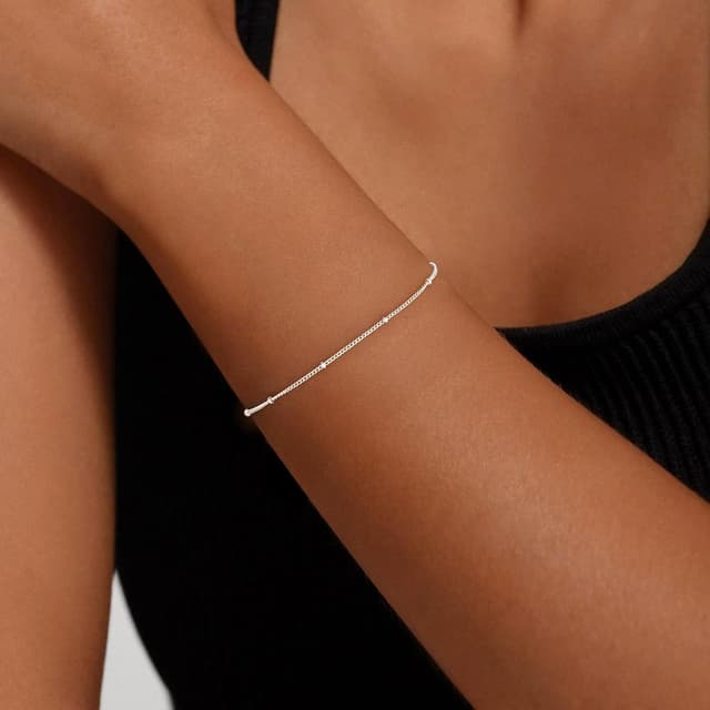 Thumbnail 2 de SLOONG S925 Silber Perlen Armband 16.5–20 cm