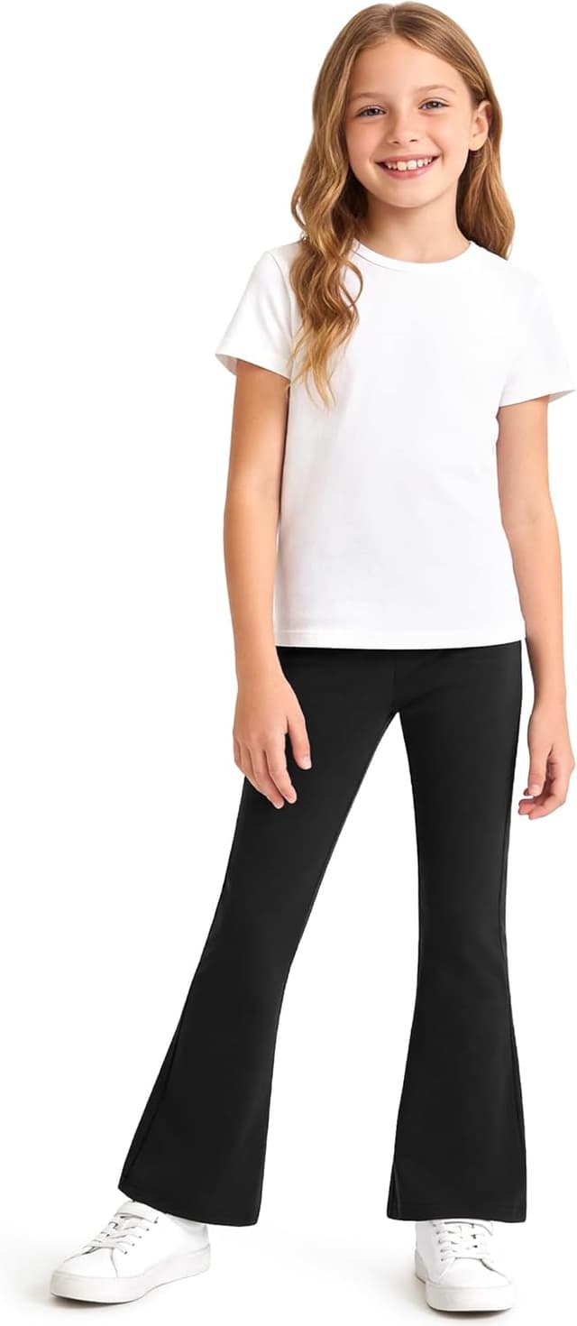 Detalle de KEREDA Mädchen-Schlaghose Leggings im 3er-Pack aus Baumwolle – mit elastischem Bund