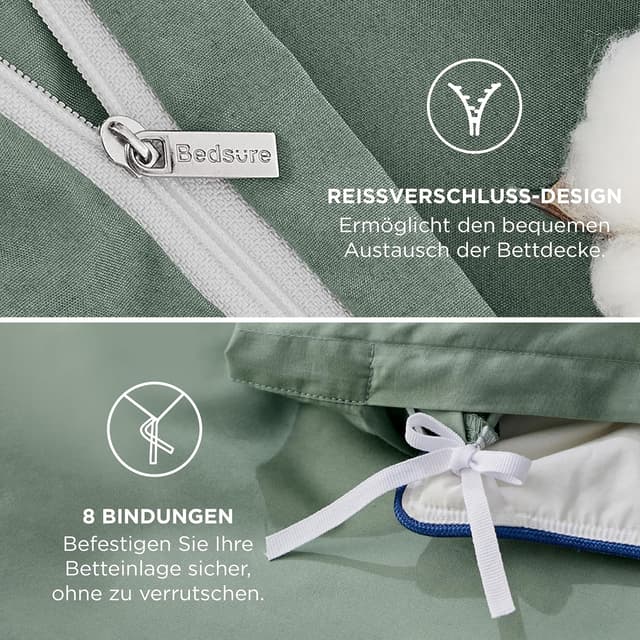 Detalle 1 de BEDSURE Bettwäsche 220x240 Baumwolle