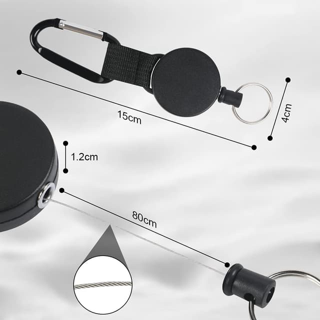 Detalle 2 de Vicloon Porte-clés rétractable 3 pièces noir