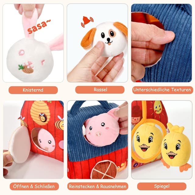 Detalle de Loyzico Baby Bauernhof Spielzeug Set ab 6 Monate