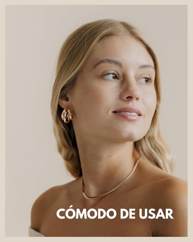 Detalle 2 de Aros Triple 20 mm acero inoxidable Oro rosa