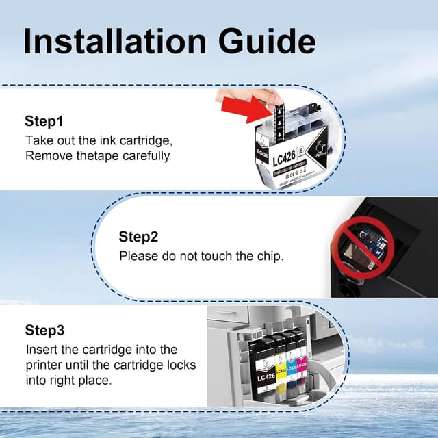 Detalle de Uiprint LC426 compatible ink cartridges (4-pack: Black, Cyan, Magenta, Yellow) for Brother LC426 series