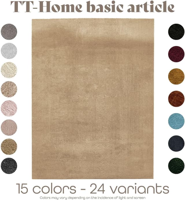 Thumbnail 6 de TT Home Alfombra Salón Beige Oscuro 240x340cm 🏡