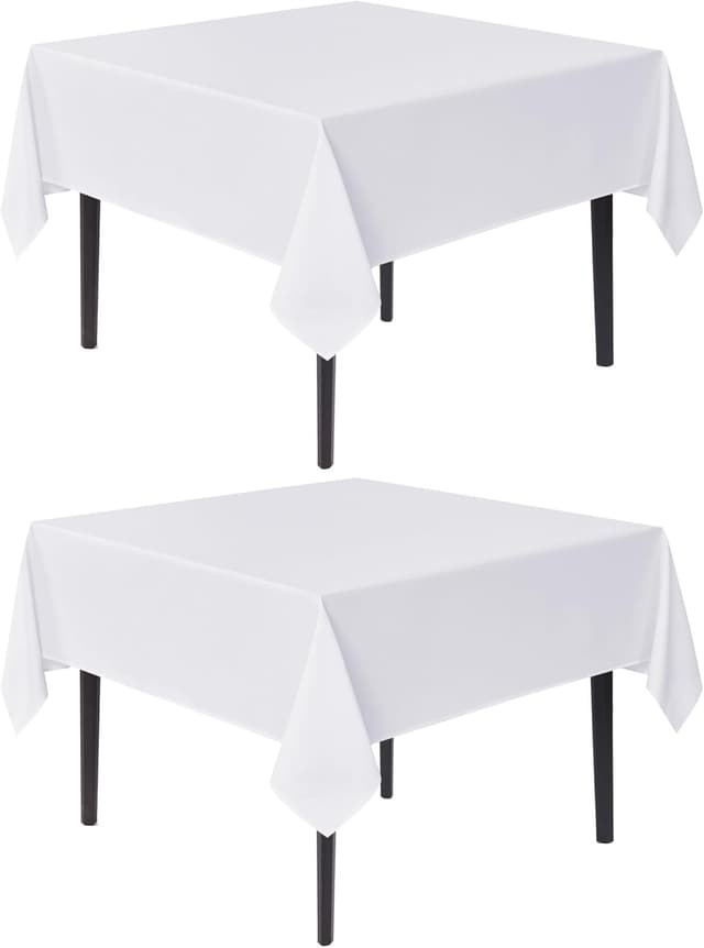 Imagen de sancua White Square Tablecloths 54x54 Inch 2 Pack en OfertitasTOP