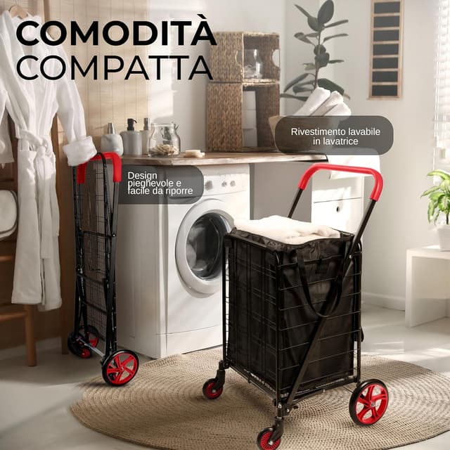 Thumbnail 5 de SereneLife Carrello spesa pieghevole grande 50 kg 🛒