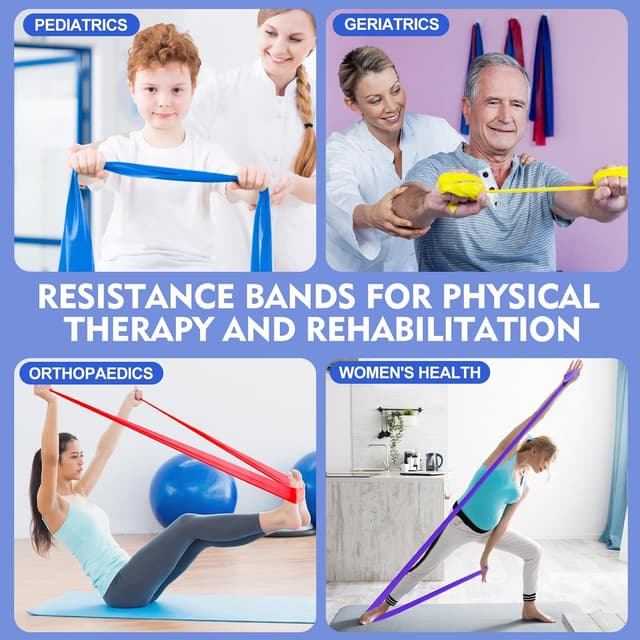 Detalle de Fokky Elastici Fitness Set di 4 (1,8 m) con 4 livelli di resistenza