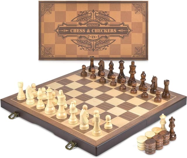 Thumbnail 6 de AMEROUS Magnetic Wooden Chess Set 15" ♟
