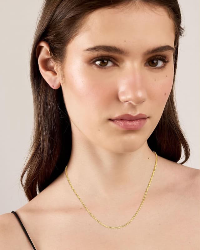 Detalle de Diorra 925 Sterling-Silber Kette (2 mm) – Damen-Halskette ohne Anhänger