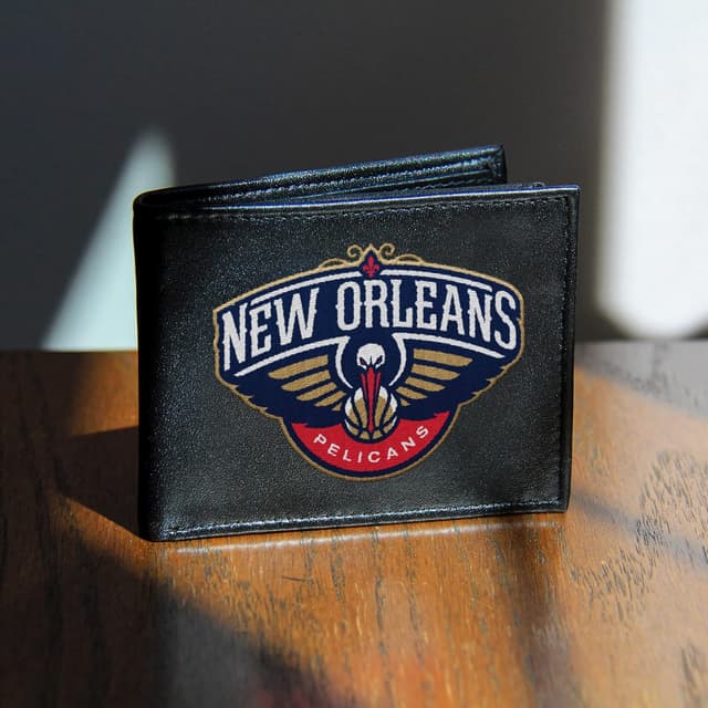 Detalle de Rico Industries NFL Embroidered Leather Billfold Wallet (Mens) — Team Logo Black