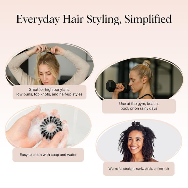 Thumbnail 5 de Kitsch Spiral Hair Ties 8pc 🎀