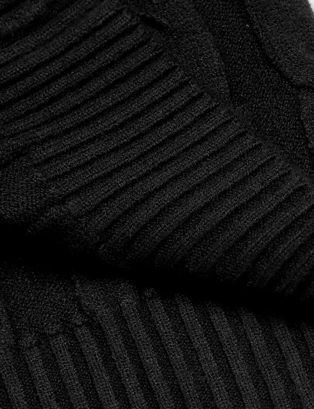 Detalle de COOFANDY Pull homme col en maille roulée manches longues en tricot torsadé