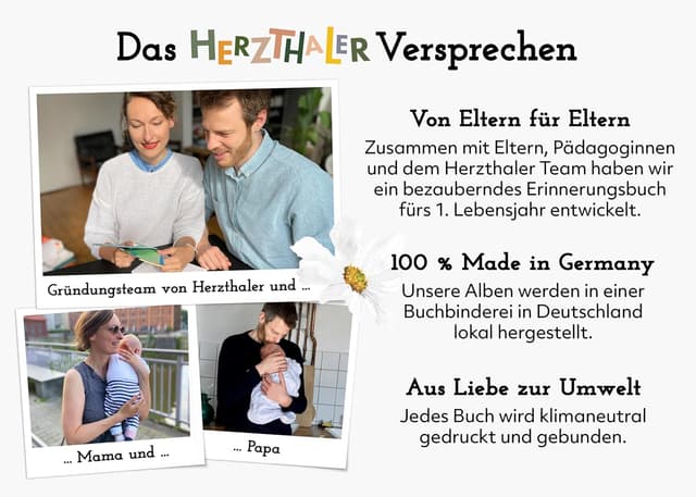 Detalle 2 de Babyalbum „Mein erstes Jahr“ – Baby Erinnerungsbuch zum Ausfüllen (72 Seiten) von Herzthaler