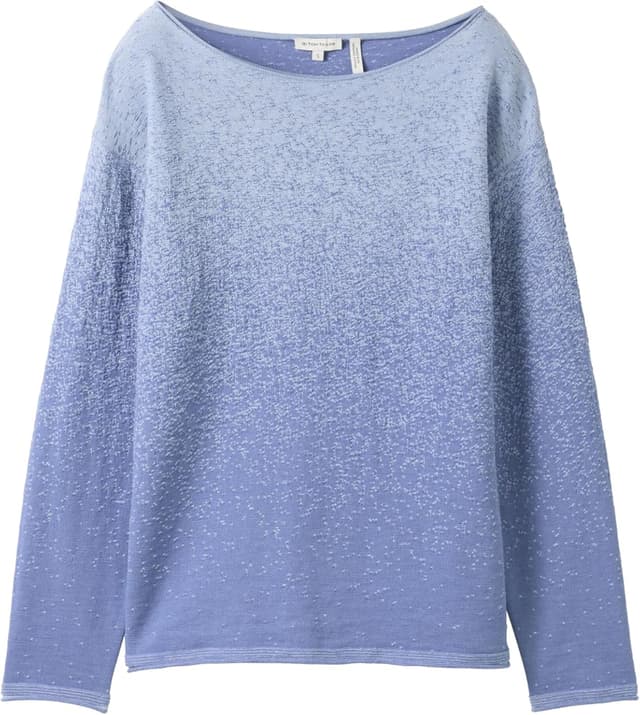 Detalle de TOM TAILOR Pullover donna in cotone biologico con sfumatura spray