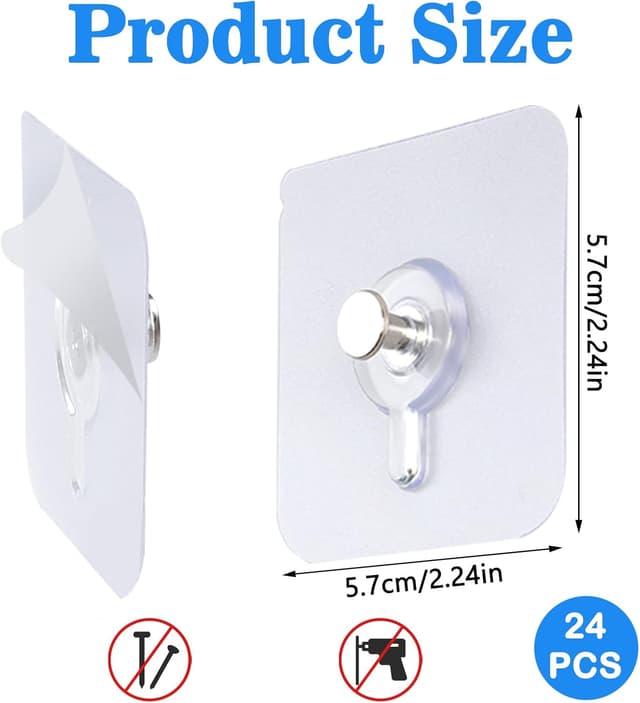 Detalle 2 de loghohu Klebenagel Bilderhaken 24 Stück