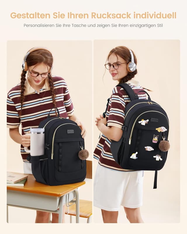 Thumbnail 1 de LOVEVOOK Rucksack Schulrucksack 33L đ