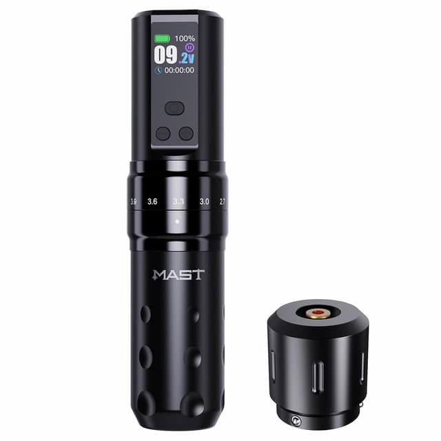 Detalle de Mast Fold2 Pro kabellose Rotary Tattoo-Maschine Pen mit 7-Striche-Längen, Mcore C1 Motor und Smart-Display (WQP-075-10)