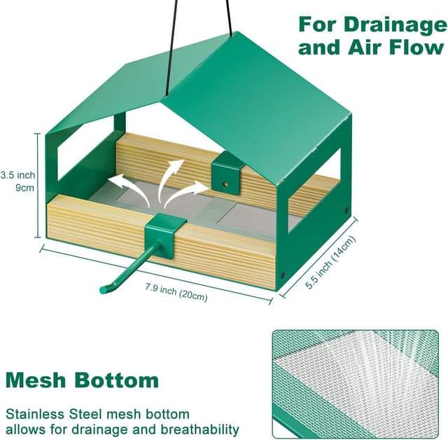 Detalle 2 de FANHAO Mangeoire à oiseaux en métal suspendue