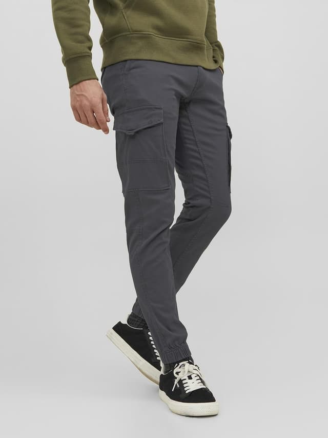 Detalle de Jack & Jones men’s stretch cuffed cargo pants in cotton