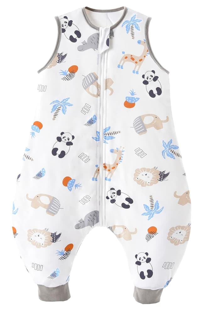 Detalle de Chilsuessy Baby Schlafsack mit Füßen 2,5 Tog – CPC-zertifiziert, Winter/Übergang, Wald Panda (80 cm)