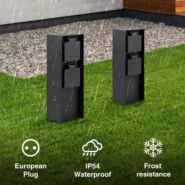 Detalle 1 de Gartensteckdosensäule 2 Steckdosen 3680 W