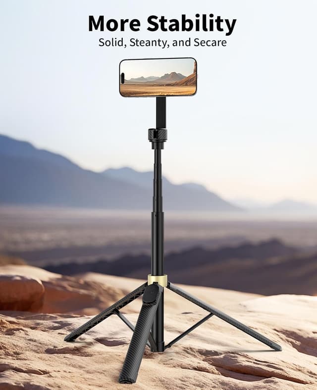 Detalle 2 de Vimose 65" Magnetic Tripod for iPhone with Remote (MagSafe-compatible selfie stick tripod)