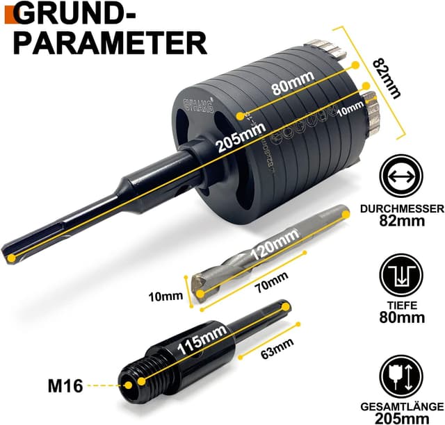 Detalle 2 de GVHAKG Diamantbohrkrone 82 mm für Beton