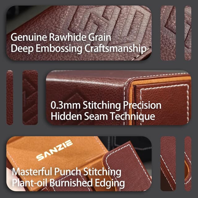 Thumbnail 3 de SANZIE Leder Kartenbox 68 Karten 🎴