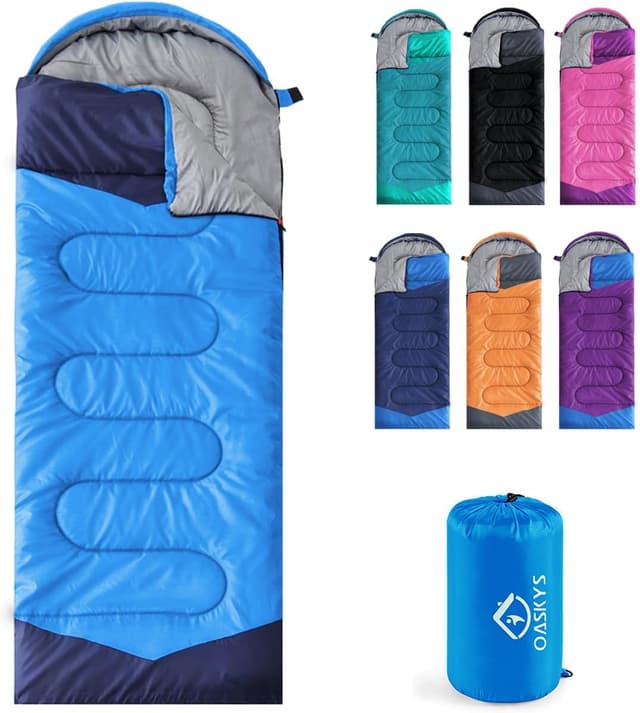 Detalle de oaskys Camping Sleeping Bag (3-Season) Lightweight Waterproof for Spring, Summer, and Fall
