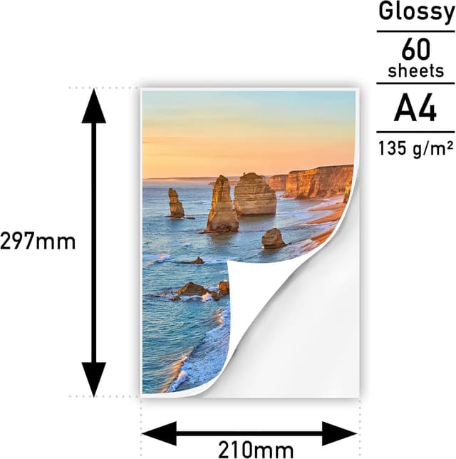 Detalle 1 de akaca Papier Autocollant A4 60 feuilles đź“„