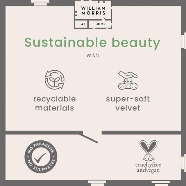 Detalle 2 de William Morris At Home Sleep Mask in Dried Lavender (Strawberry Thief) – black out travel eye mask