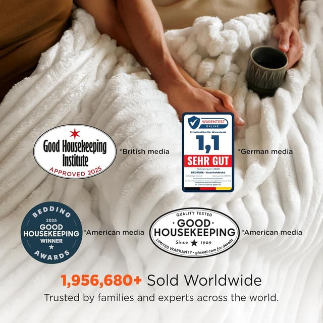 Detalle de Bedsure Fleece Throw Blanket 130 x 170 cm