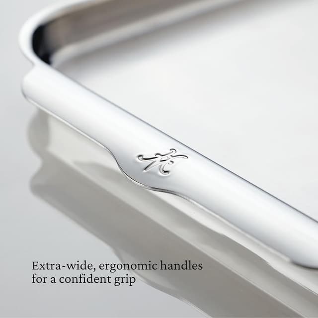 Detalle de Hestan OvenBond Collection 13" x 18" Tri-Ply Clad Stainless Steel Half Sheet Pan