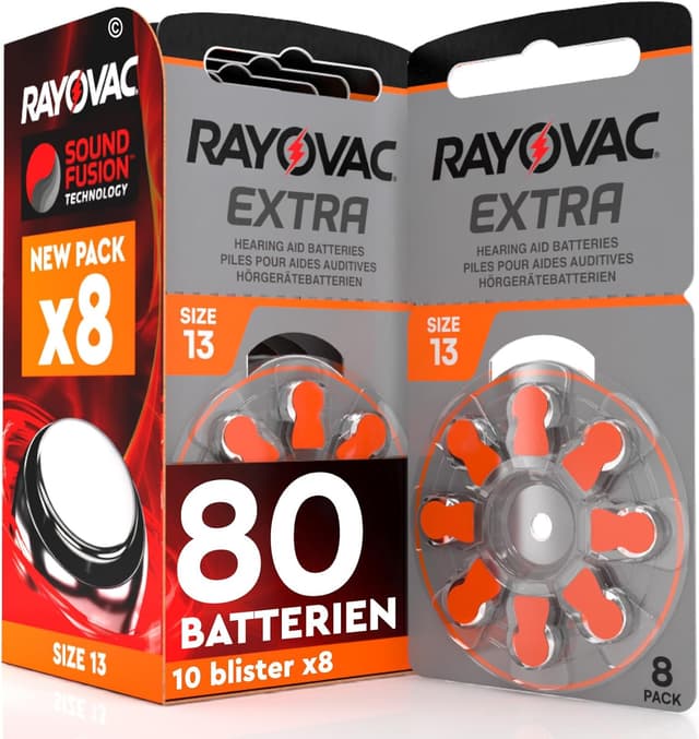 Detalle de 80 Rayovac Extra 13 Hörgerätebatterien