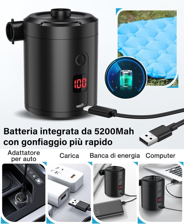 Detalle 2 de Lytool Pompa elettrica con display 5200 mAh