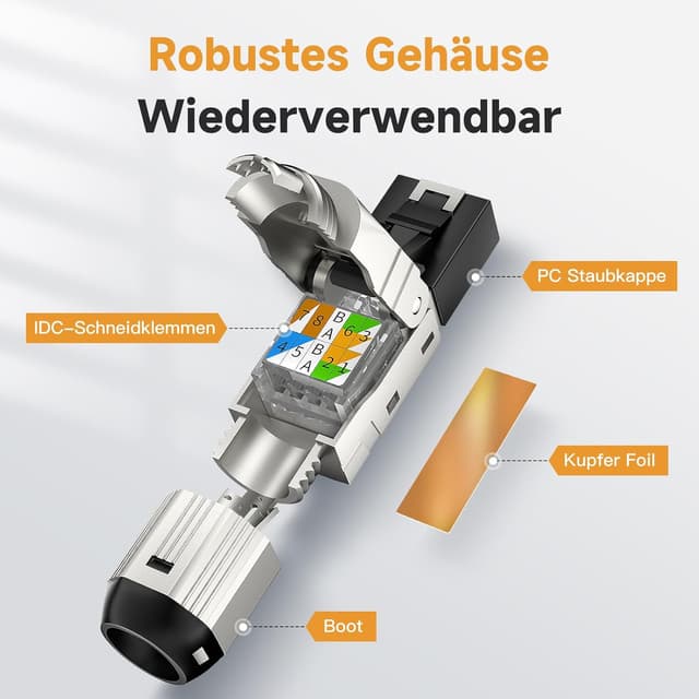 Thumbnail 2 de RJ45 Cat 7 Stecker für 10 Gbit/s, 4er Set