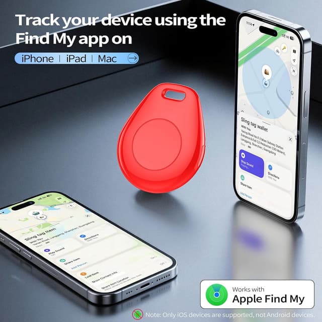 Detalle 2 de Tukio Air Tracker 1 confezione, rosso brillante | Localizzatore Bluetooth e cercatore con suono