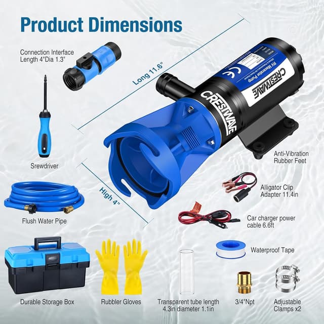 Thumbnail 5 de CrestWave RV Macerator Pump 12GPM