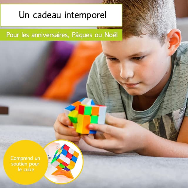 Detalle 2 de CUBIDI Cube Magique 3x3 Type Sydney (sans autocollants) — Speedcube classique 3x3 pour débutants et confirmés