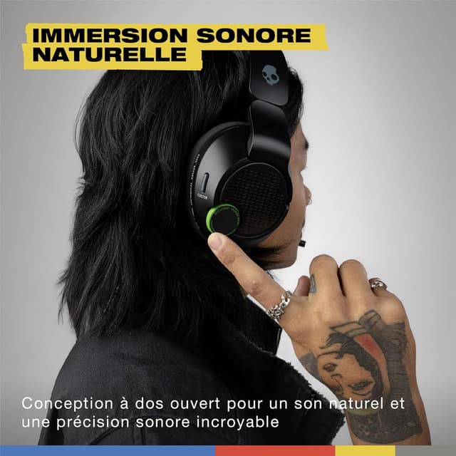 Detalle 2 de Skullcandy Crusher PLYR 720 Wireless Gaming Headset (Xbox/PC/PlayStation) THX Spatial Audio, bass multisensorielle et micro amovible