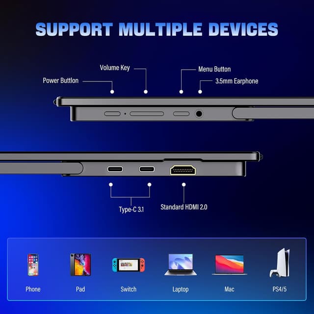 Thumbnail 6 de InnoView 2K Portable Monitor 18.5" (2560x1440 QHD) 120Hz USB-C & HDMI