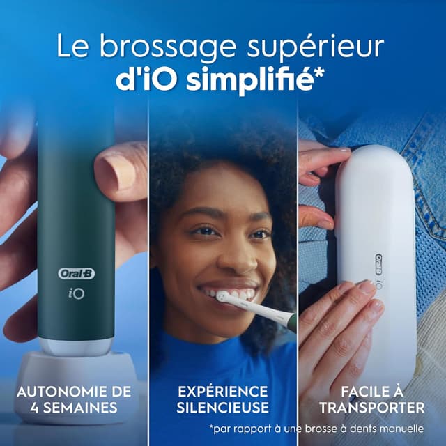 Thumbnail 6 de Oral-B iO 2 brosse à dents électrique verte Forêt : 3 modes, capteur de pression et minuteur 2 minutes