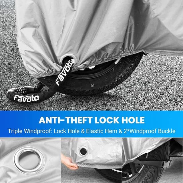 Thumbnail 3 de Favoto Funda para Moto XXL 245x105x125cm Plata