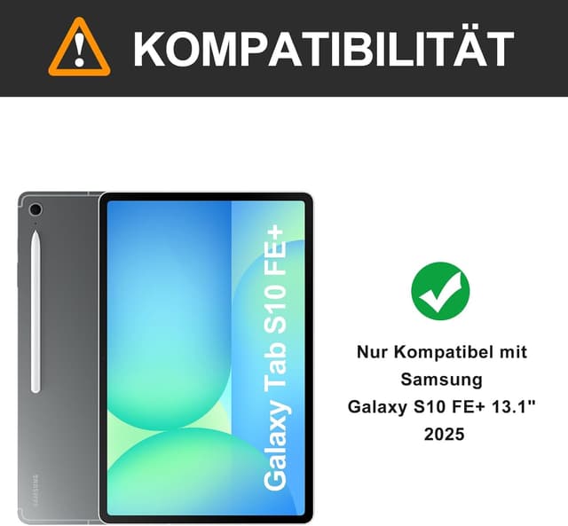 Detalle de WAVATA Tastaturhülle für Samsung Galaxy Tab S10 FE+ Plus 13,1 Zoll (2025) – magnetische, abnehmbare Bluetooth-Tastatur, QWERTZ, Dunkelgrün