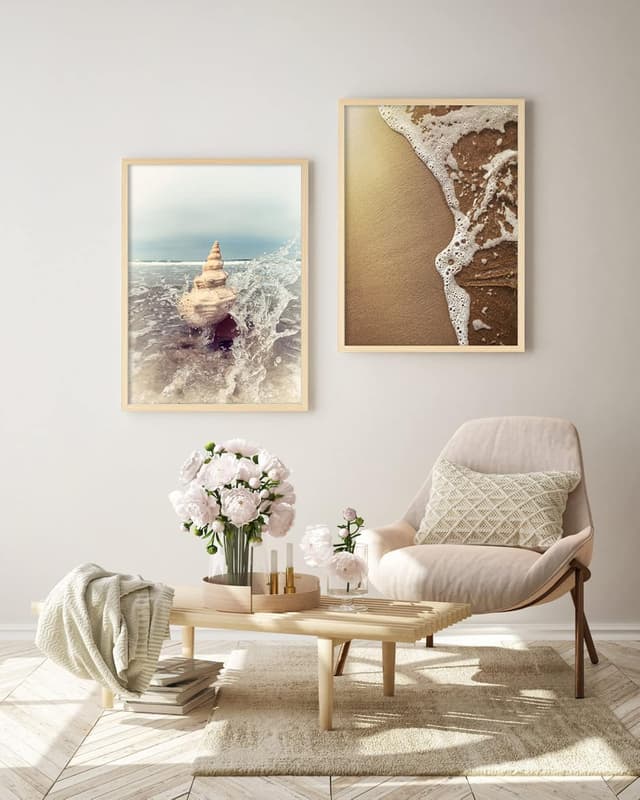 Detalle de Yaetm 18x24 Poster Frame Set of 4 (Natural Solid Oak Wood) with Plexiglass Front