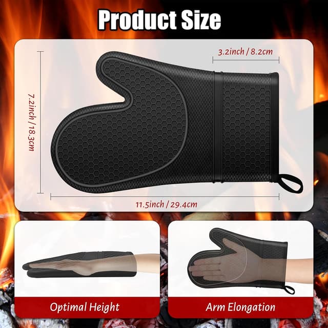 Detalle 2 de Oven mitts anti-slip silicone 500 ℉