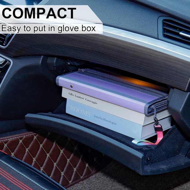 Detalle de NAFY Small Accordion File Organizer, Lilac A5 Expanding Folder Wallet with Zipper – 13 Pockets