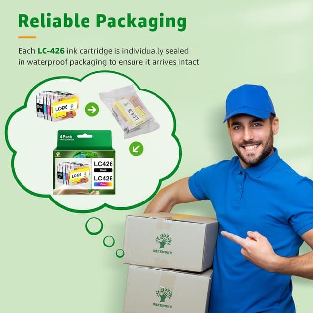 Detalle 2 de GREENSKY LC426 ink cartridges multipack (compatible with Brother LC426 series) for Brother MFC-J4335DW and MFC-J4540DWXL