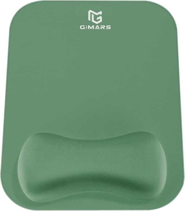 Detalle de Gimars Tappetino Mouse con poggiapolsi in memory foam e base antiscivolo (verde scuro) 28×21 cm